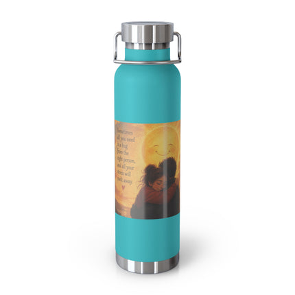22oz Vacuum Bottle — 'Sometimes You Need A Hug' Sunset Design