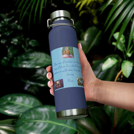 Inspirational Copper Vacuum Insulated Bottle - 22oz Rumi Quote