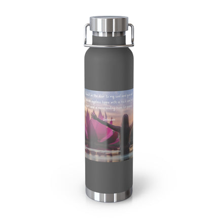 Ageless Hippie Soul Bottle | 22oz Copper Flask with Lotus & Quote
