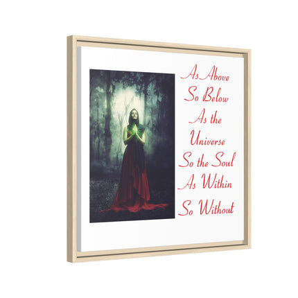 Framed Matte Canvas Art — "As Above So Below" Gothic Mystic Wall Print