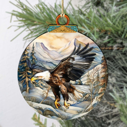 Bald Eagle of Alaska Wooden Ornaments by G.Debrekht - Wildlife Holiday Decor - 870063-1