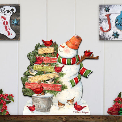 Joy Love and Peace Snowman Door Decor by Susan Winget - Christmas Santa Snowman Decor - 8471108H-SW-3