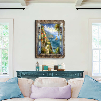 Seaside Window Perspective View Wall Art by G. DeBrekht Coastal Decor - 8492103W-3