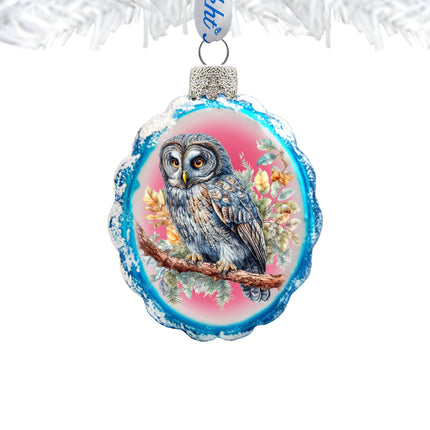 Gray Owl Mercury Glass Ornaments by G. Debrekht - Wildlife Holiday Decor - 776003-2