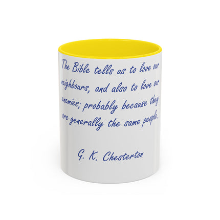Chesterton Quote Mug – 11oz Accent Cup for Literary Peacemakers