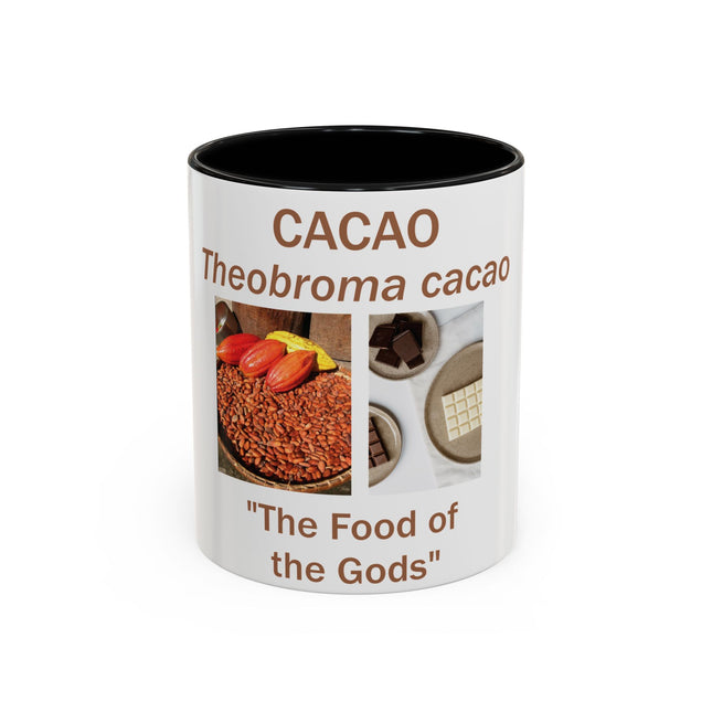 Cacao Accent Mug – "Food of the Gods", 11oz Ceramic