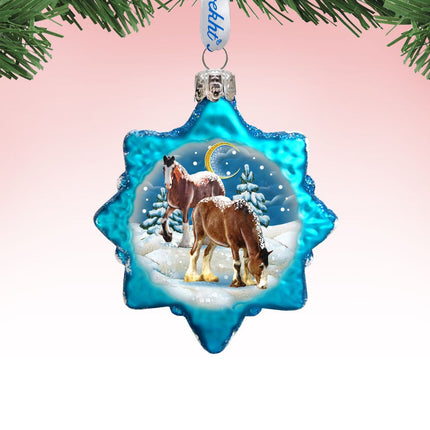 Santa Horse Mercury Glass Ornament by G. DeBrekht - Wildlife Holiday Décor - 771022-0