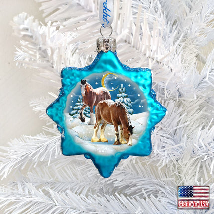 Santa Horse Mercury Glass Ornament by G. DeBrekht - Wildlife Holiday Décor - 771022-1