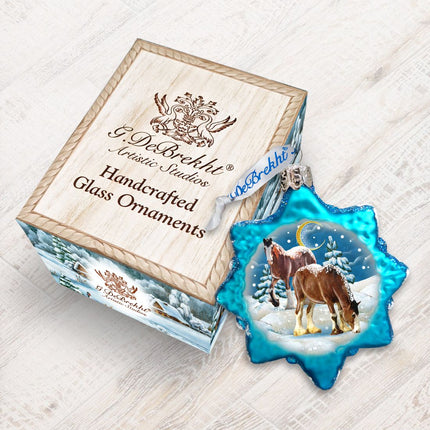 Santa Horse Mercury Glass Ornament by G. DeBrekht - Wildlife Holiday Décor - 771022-2
