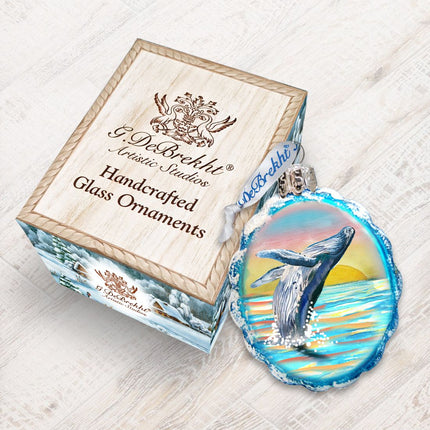 Humpback Mercury Glass Ornament by G. DeBrekht - Wildlife Holiday Décor - 771049-777389-2
