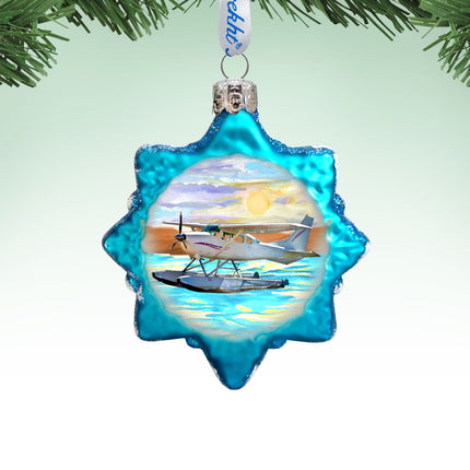 Floating Plane Mercury Glass Ornament by G. DeBrekht - Wildlife Holiday Décor - 771050-0