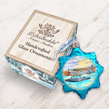 Floating Plane Mercury Glass Ornament by G. DeBrekht - Wildlife Holiday Décor - 771050-2