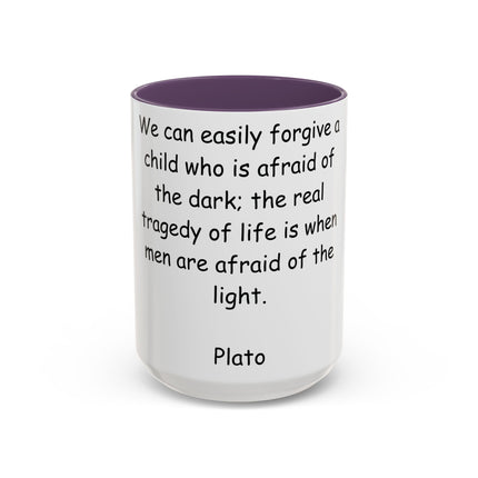 Plato Quote Ceramic Mug – 15oz Accent Cup for Daily Wisdom
