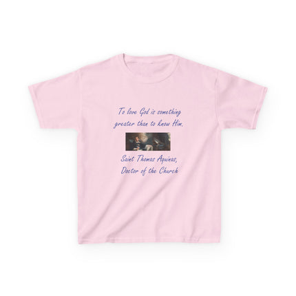 Kids Faith Tee – Saint Thomas Aquinas Quote – Heavy Cotton