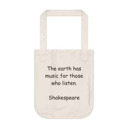 Organic Canvas Tote – Shakespeare Quote for Book & Nature Lovers