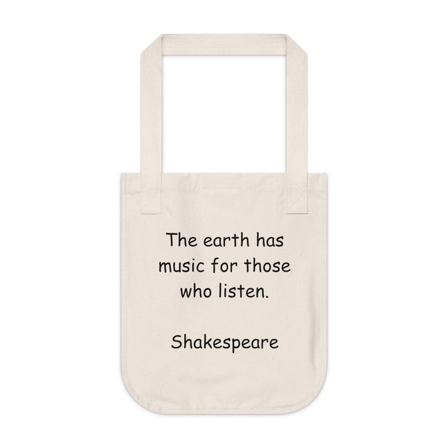Organic Canvas Tote – Shakespeare Quote for Book & Nature Lovers