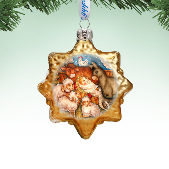 Village Nativity Mercury Glass Ornament by G. DeBrekht - Nativity Holiday Décor - 773031-0