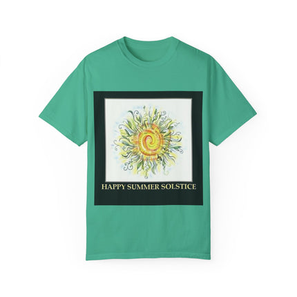 Summer Solstice Tee – Unisex Garment-Dyed Shirt with Sun Design