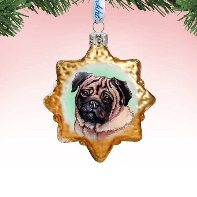 Cute Pug Mercury Glass Ornament by G. DeBrekht - Pets Dog and Cats Décor - 774019-0