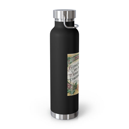 Inspirational Copper Insulated Water Bottle - 22oz with Blessing Design