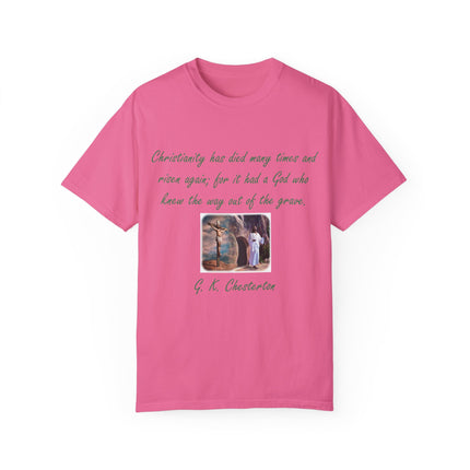 Chesterton Quote T-Shirt – Resurrection Design – Unisex Tee