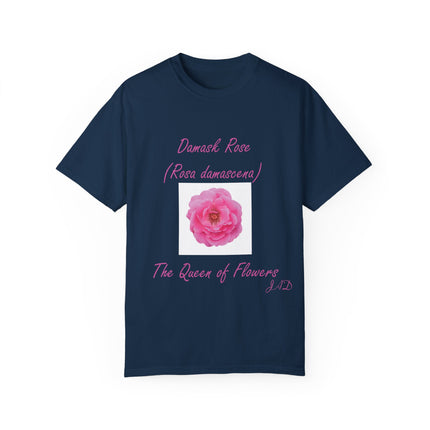 Damask Rose Unisex T-shirt - The Queen of Flowers Design