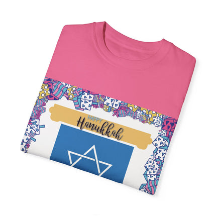 Happy Hanukkah Tee – Unisex Garment-Dyed Shirt for the Festival of Lights