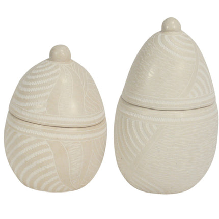 Egg-shaped Soapstone Box from Haiti-1