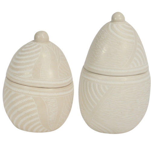Egg-shaped Soapstone Box from Haiti-1