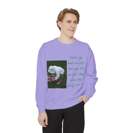 Parenting Humor Sweatshirt – Easter Egg Hunt Edition