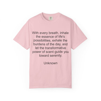 Breath & Serenity Quote T-Shirt — "With every breath..." Inspirational Tee
