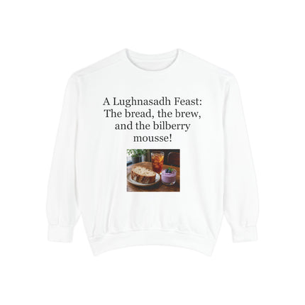 Lughnasadh Feast Sweatshirt — "The bread, the brew, and the bilberry mousse!"