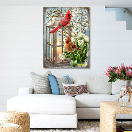 House Birds Wooden Wall Art by D. Gelsinger - Nature Wildlife Decor - 95670B-DG-1