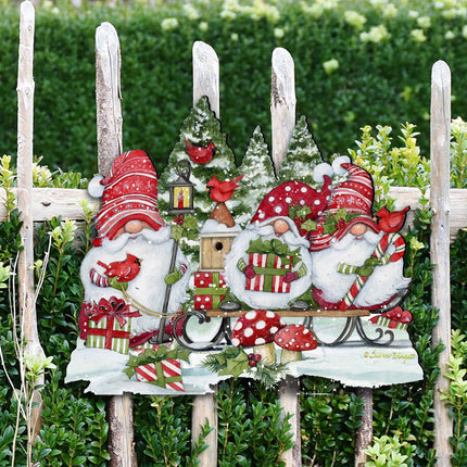 Christmas Gnome Holiday Door Decoration by Susan Winget - Christmas Decor - 8471109H-SW-2
