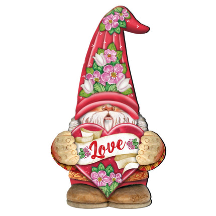 Love Gnome Wooden Door Hanger Wall Art by G. DeBrekht - Love Family Kids Decor - 8611018H-4