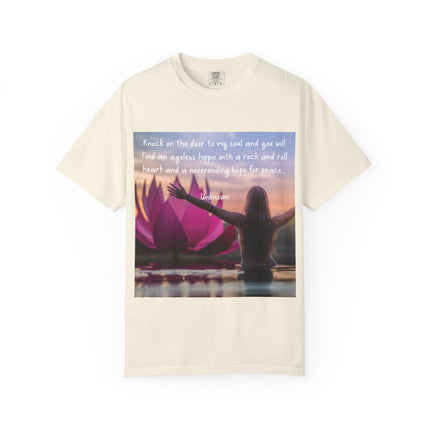 Inspirational Unisex Garment-Dyed T-shirt for Peace Lovers