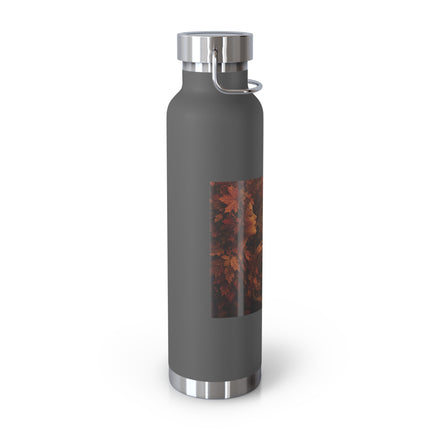 22oz Copper Vacuum Bottle — Autumn Leaves Cider Design