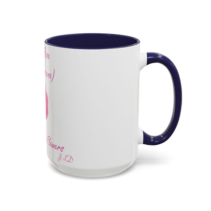 Floral 15oz Accent Mug - Damask Rose Design - The Queen of Flower