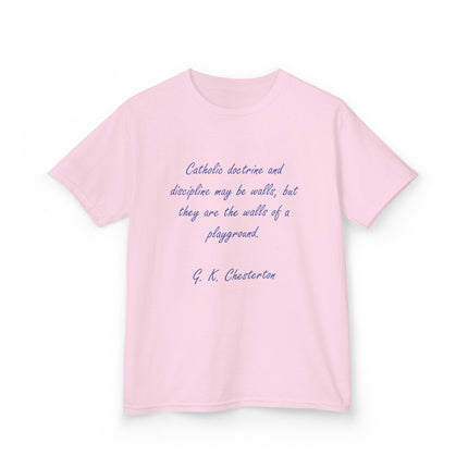 Kids Faith Tee – “Walls of a Playground” – Heavy Cotton Quote Shirt