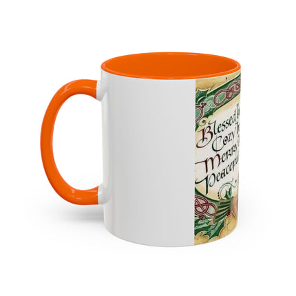 Blessed Holiday Accent Mug – 11oz Ceramic Gift with Heart & Crown Design