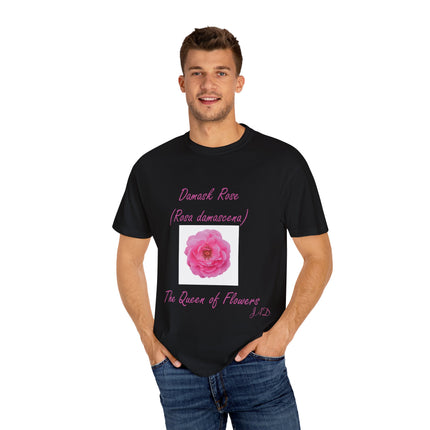 Damask Rose Unisex T-shirt - The Queen of Flowers Design