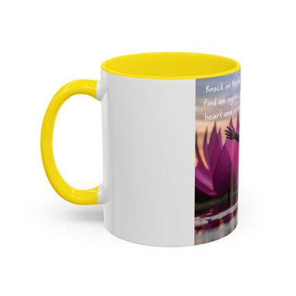 Ageless Hippie Soul Mug | 11oz Accent Cup with Lotus & Uplifting Quote