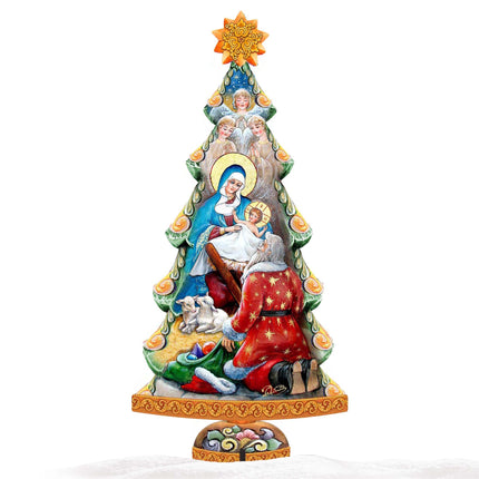 Adoration Nativity Tree Outdoor Decor by G. DeBrekht - Nativity Holiday Decor - 8128833F-4