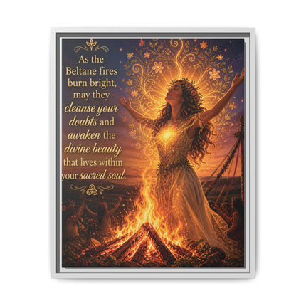 Beltane Fire Framed Canvas Print — Inspirational Pagan Wall Art