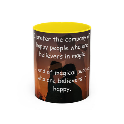 Believers of Happy Moments Mug – 11oz Accent Cup with Magic Quote