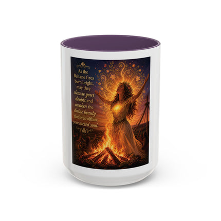 Mug — Pagan Bonfire Coffee Mug with Inspirational Beltane Quote