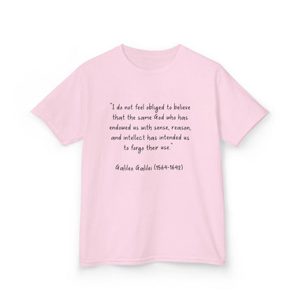 Galileo Quote Kids Tee – Heavy Cotton Shirt for Inspired Learning