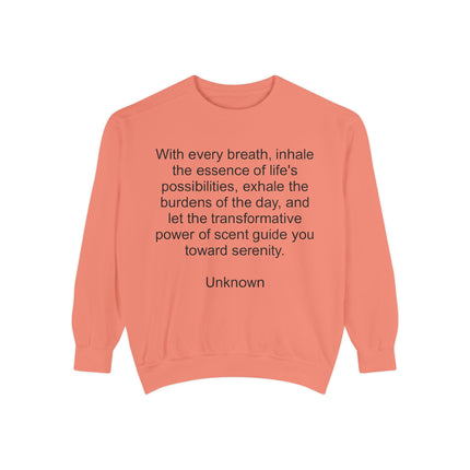 Breath & Serenity Sweatshirt — Inspirational Quote Crewneck