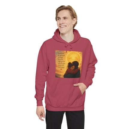 Sunlit Embrace Hoodie – "All You Need Is a Hug" Cozy Inspirational Sweatshirt
