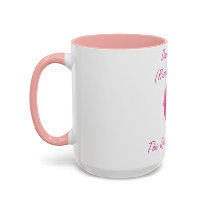 Floral 15oz Accent Mug - Damask Rose Design - The Queen of Flower
